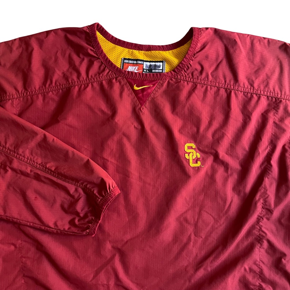 Vintage Nike USC Trojans Windbreaker Mens XL Red Training Sideline NCAA Y2K